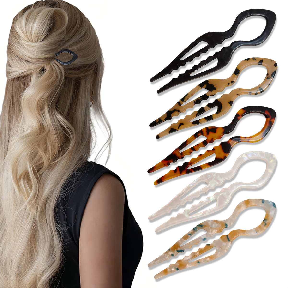 Women Accessories Trending - U-образные палочки для волос, черепаховая акриловая