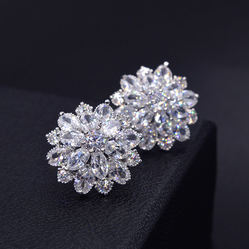 Statement Earrings Oversized - Серьги-гвоздики из серебра 925 пробы с