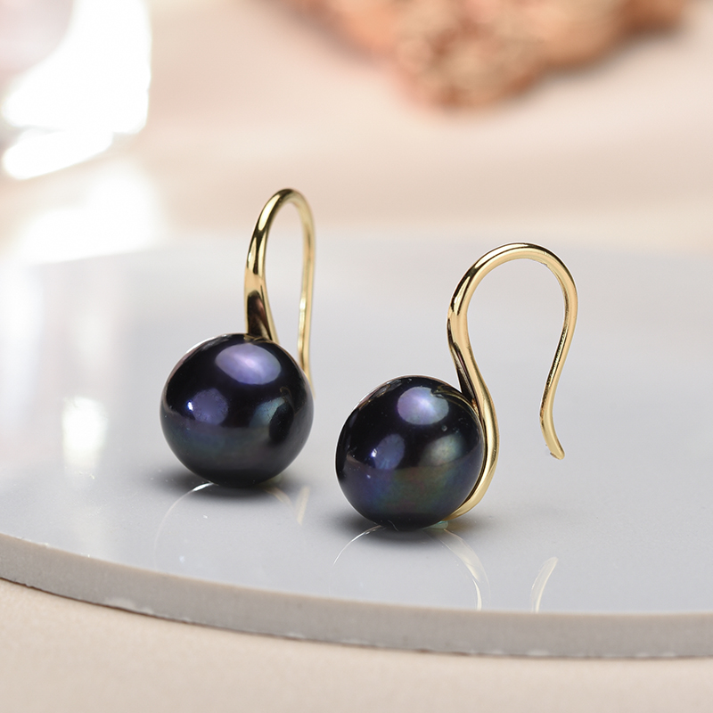 Statement Earrings Oversized - Женские серьги с жемчугом, большие черные