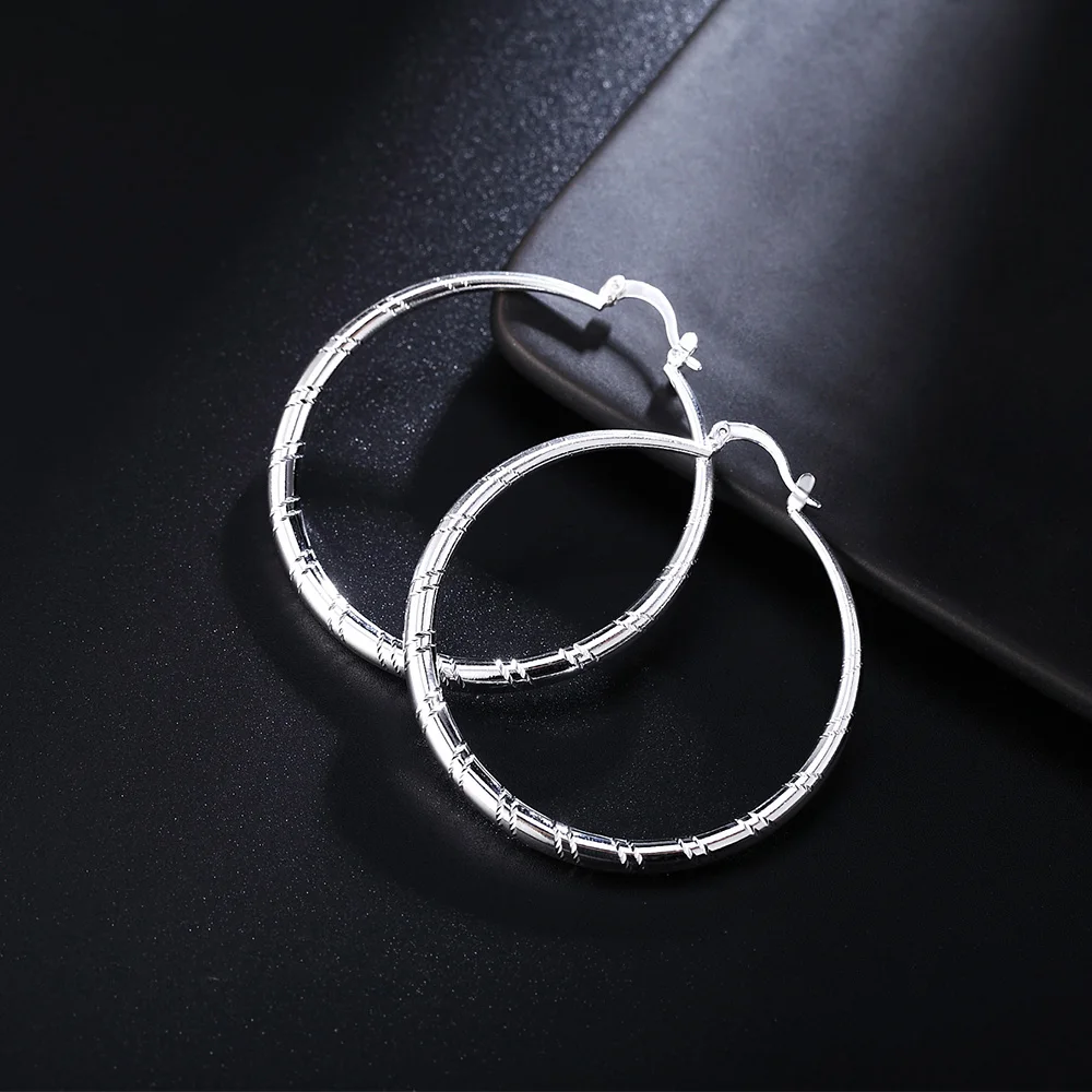 Statement Earrings Oversized - Большие круглые серьги-кольца из стерлингового серебра