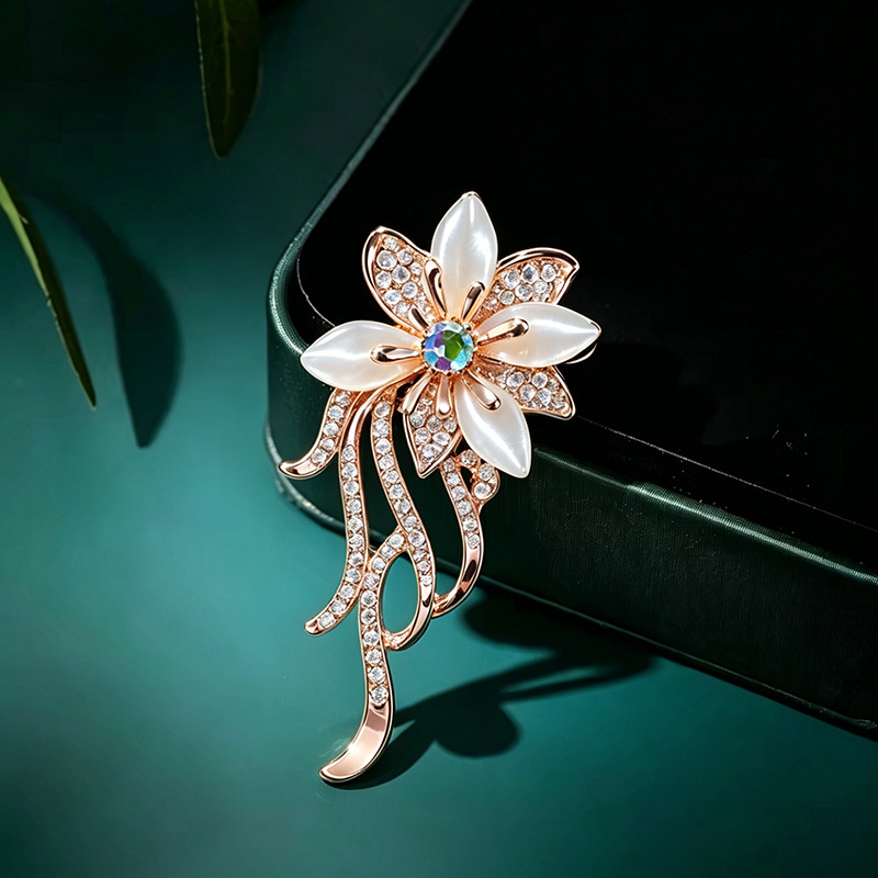 Women Accessories Bouquet - Винтажные броши с камнем кошачий глаз
