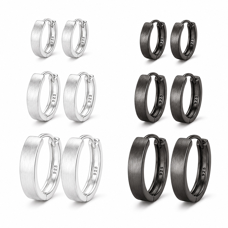 Statement Earrings Oversized - Серьги-кольца из стерлингового серебра 925 пробы
