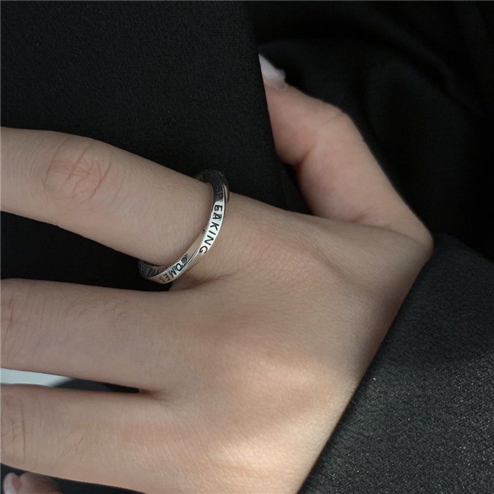 Women Accessories In English - Винтажное английское кольцо с граффити-буквами, регулируемое,
