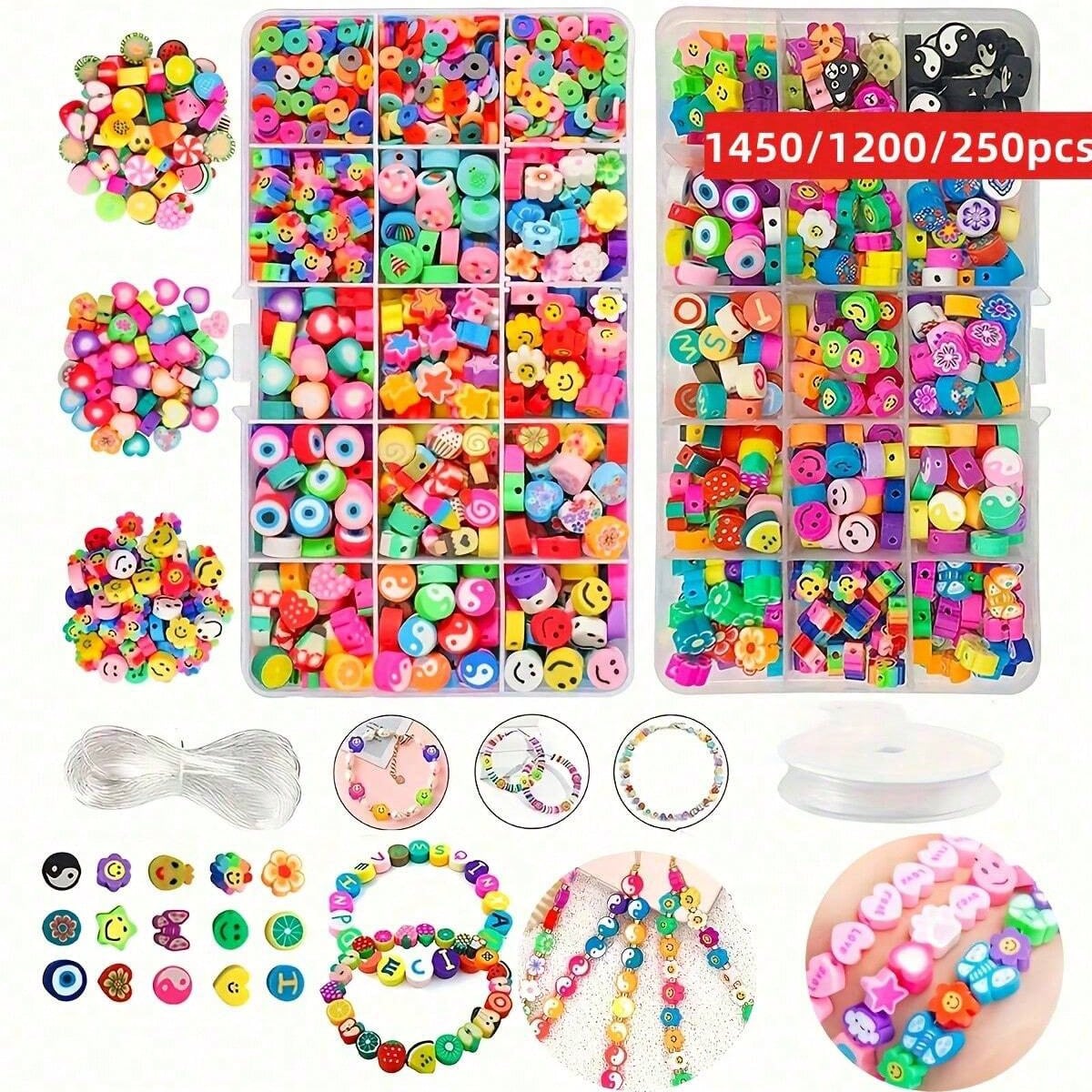 Women Accessories Gift Set - Набор из 1450/1200/250 бусин из полимерной