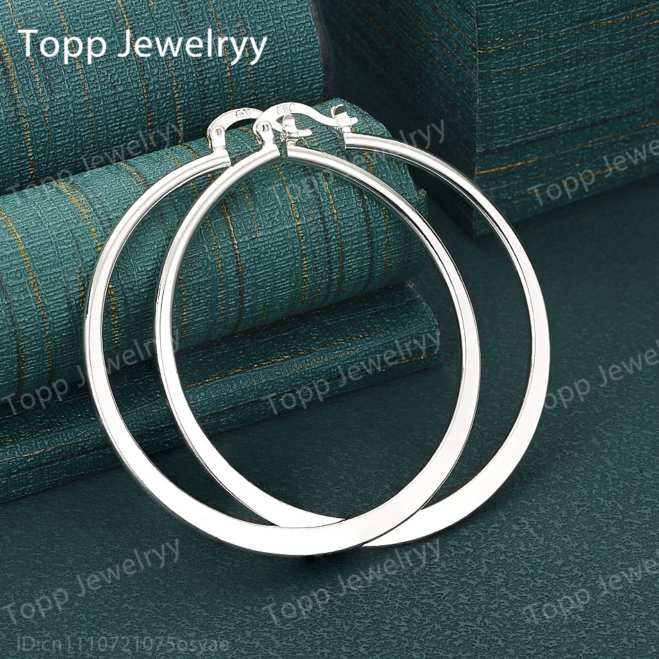 Statement Earrings Oversized - Роскошные большие плоские круглые серьги из