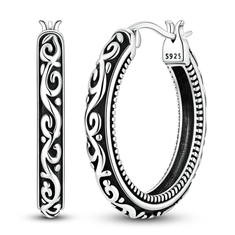Statement Earrings Oversized - Женские серьги из стерлингового серебра 925