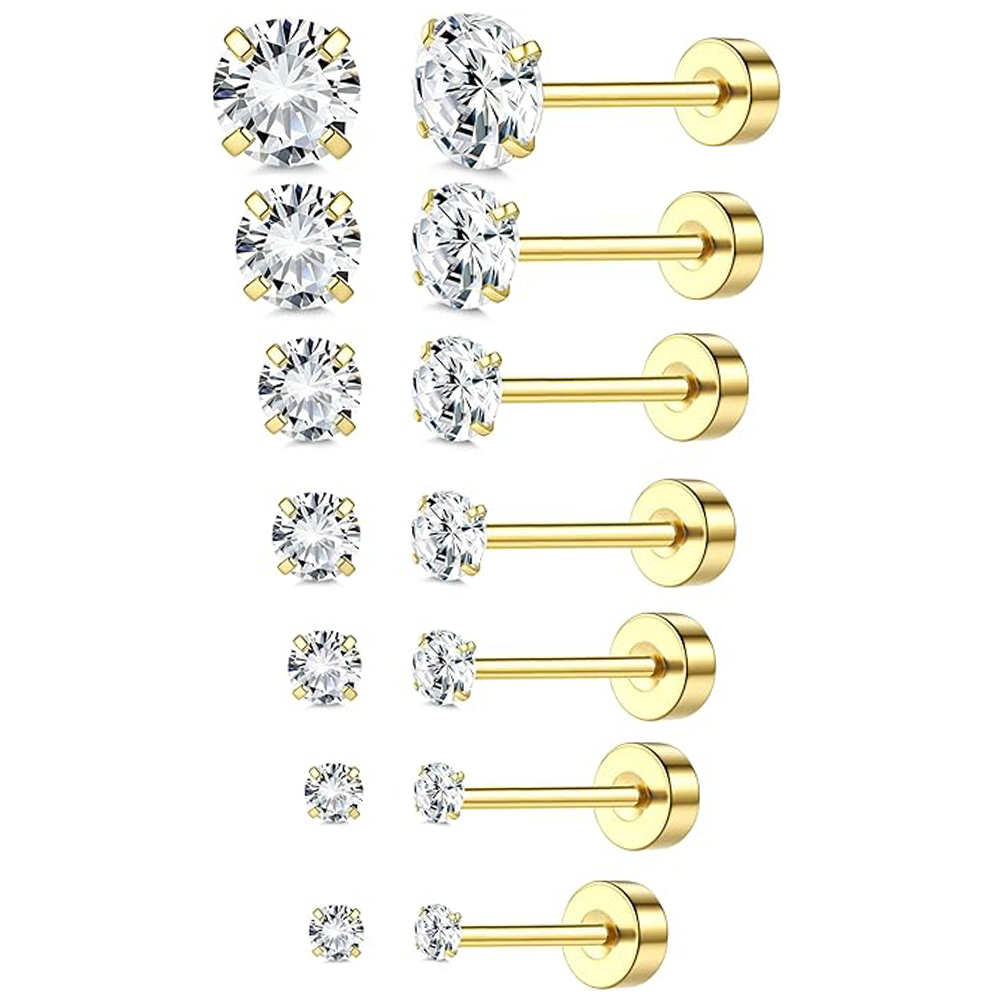 Statement Earrings Oversized - 1 или 6 шт., позолоченные серьги