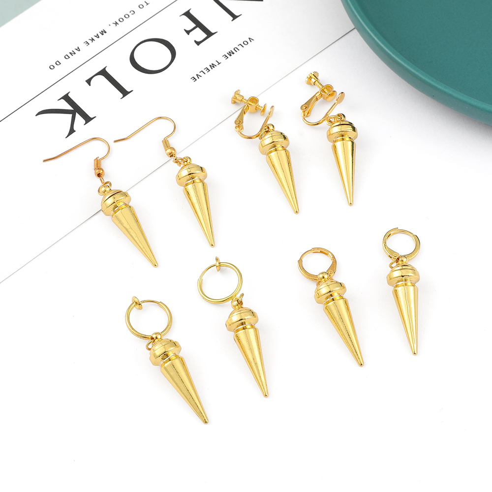 Women Accessories Trending - Модные аниме-серьги-клипсы золотистого цвета в минималистичном