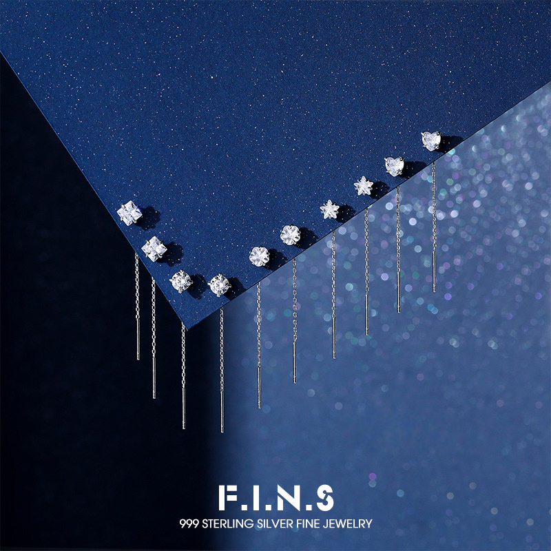 Statement Earrings Oversized - Роскошные серьги-линии F.I.N.S из стерлингового серебра