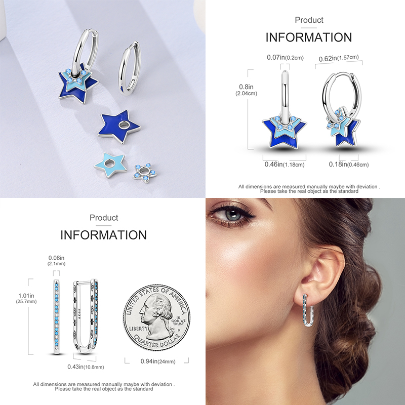 Серьги-кольца серии Blue Stars – обзор и цена Statement Earrings Oversized