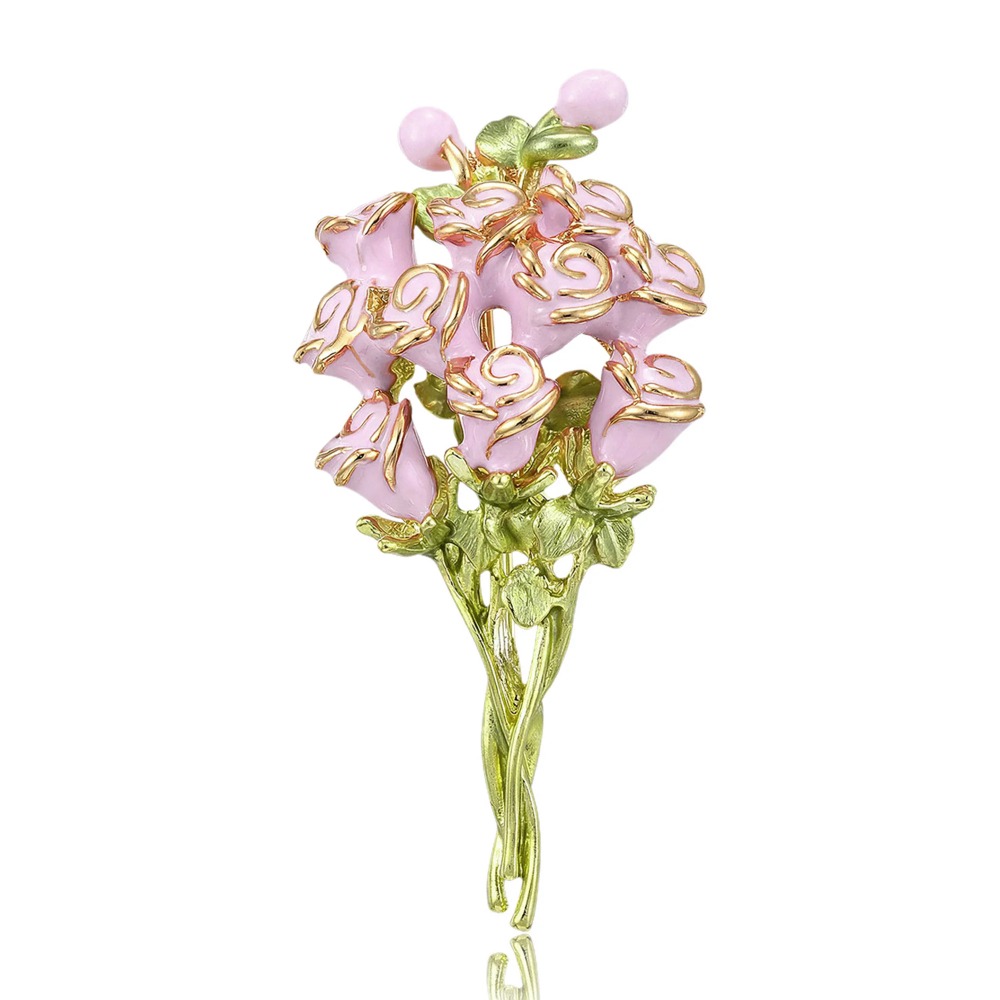Розовые эмалевые броши-букеты  – обзор и цена Women Accessories Bouquet